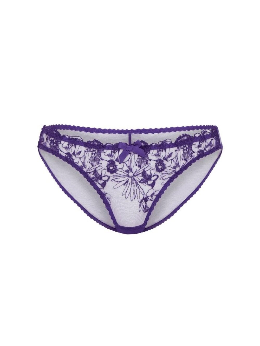 Agent Provocateur Jayce Full Brief Purple US 4 UK 8 Floral Embroidered - NWT